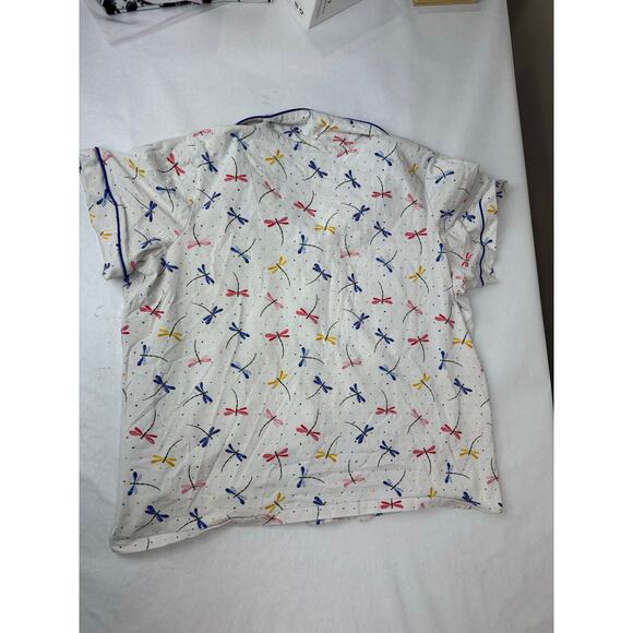 BedHead Pajama Set Dragonflies Short Sleeve Crop Pants 100% Cotton Plus Size 1X - Picture 6 of 11